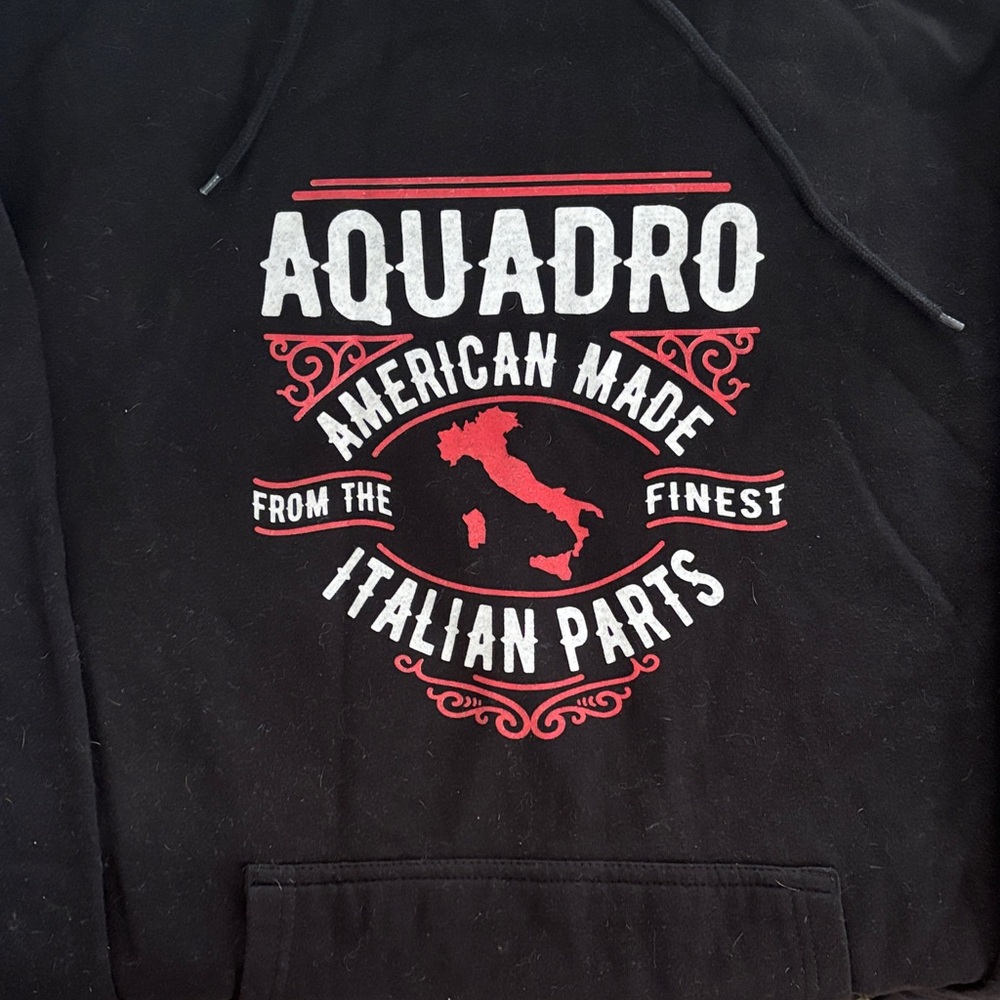 Aquadro Black Hoodie with Red and White Design